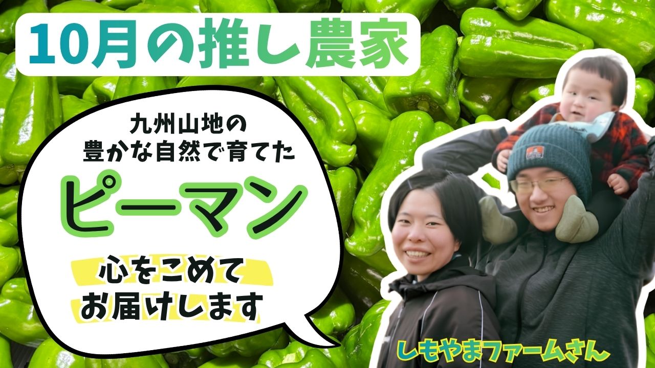 10月の推し農家：しもやまファームさん「自然豊かな環境で育てたピーマン」販売中！
